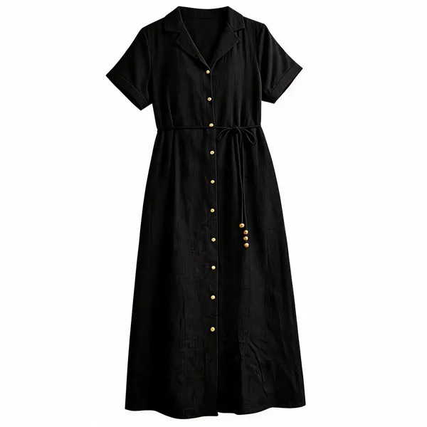 Black_Rayon_Comfortable_Dress_For_Women
