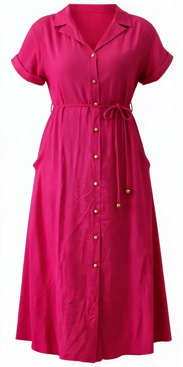 Pink_Rayon_Casual_Dress_For_Women