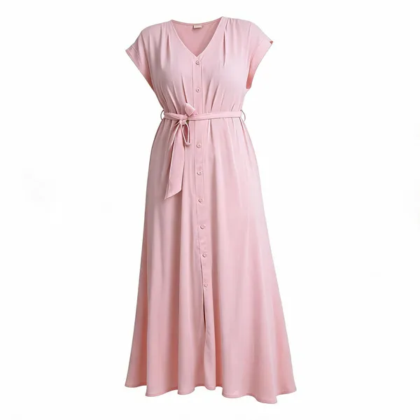 Pink_Rayon_Casual_Dress_For_Women