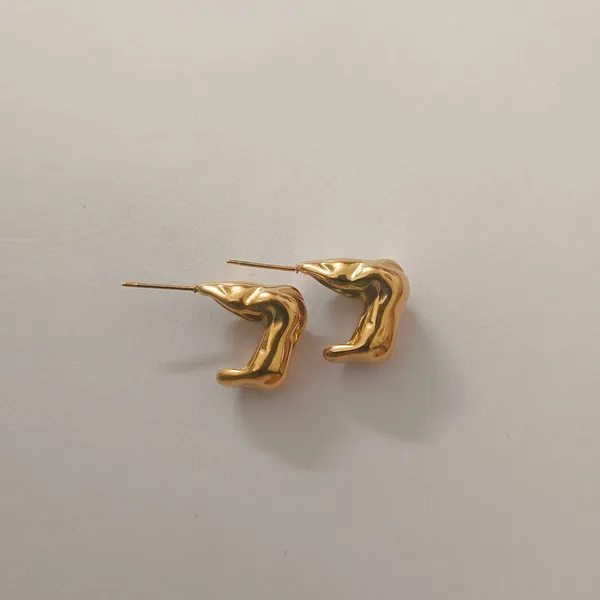 Melted_Shape_Gold_Earrings_Default_Title