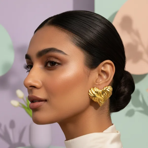 Golden_Sculpted_Heart_Studs_Default_Title