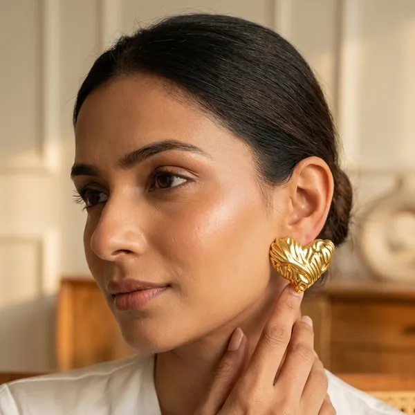 Golden_Sculpted_Heart_Studs_Default_Title