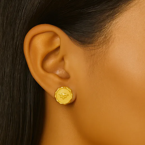 Bee_Emblem_Gold_Studs_Pvd_Coated_Stainless_Steel_Default_Title