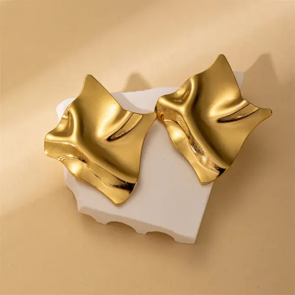 Sculpted_Abstract_Gold_Stud_Earrings_Default_Title
