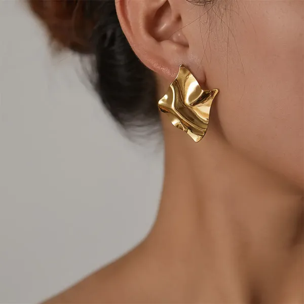 Sculpted_Abstract_Gold_Stud_Earrings_Default_Title
