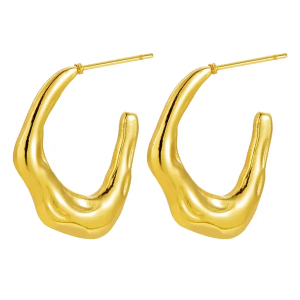 Organic_Sculpted_Gold_Stud_Earrings_Default_Title