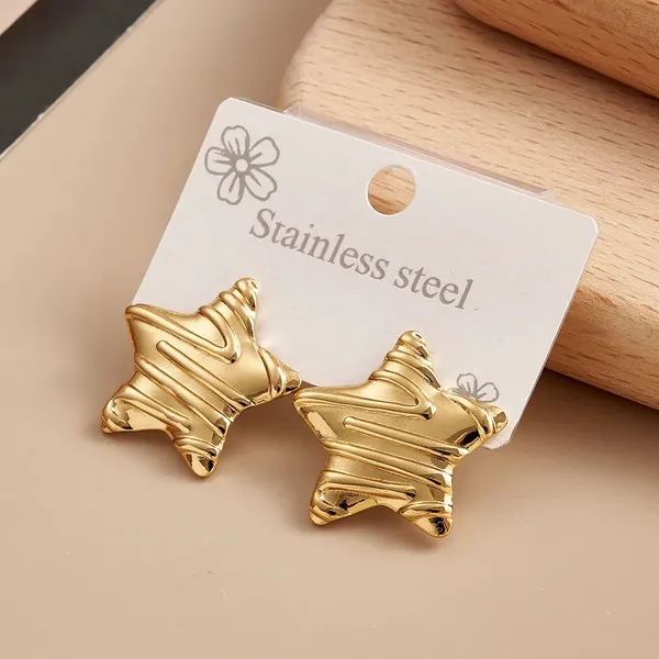 Sculpted_Star_Gold_Stud_Earrings_Default_Title