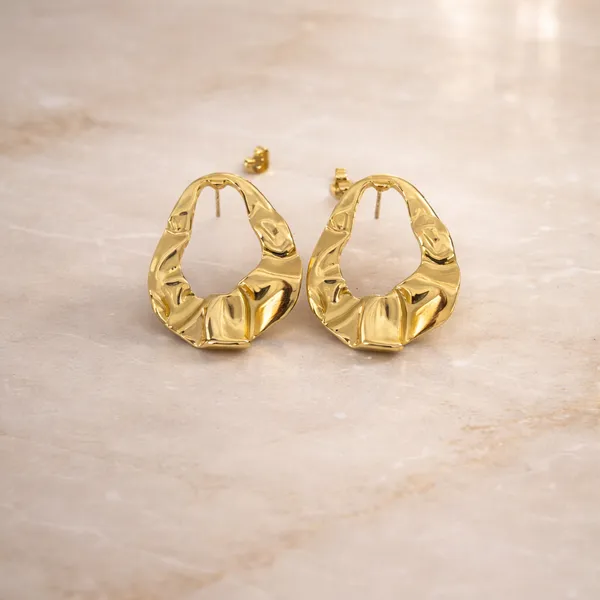 Organic_Sculpted_Gold_Stud_Earrings_Default_Title