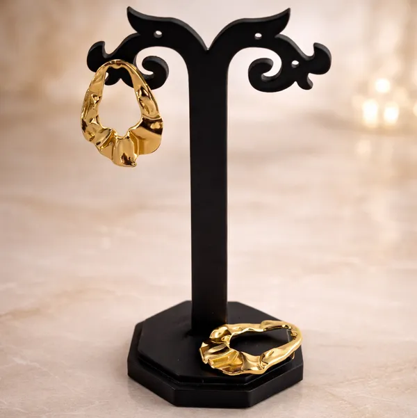 Organic_Sculpted_Gold_Stud_Earrings_Default_Title
