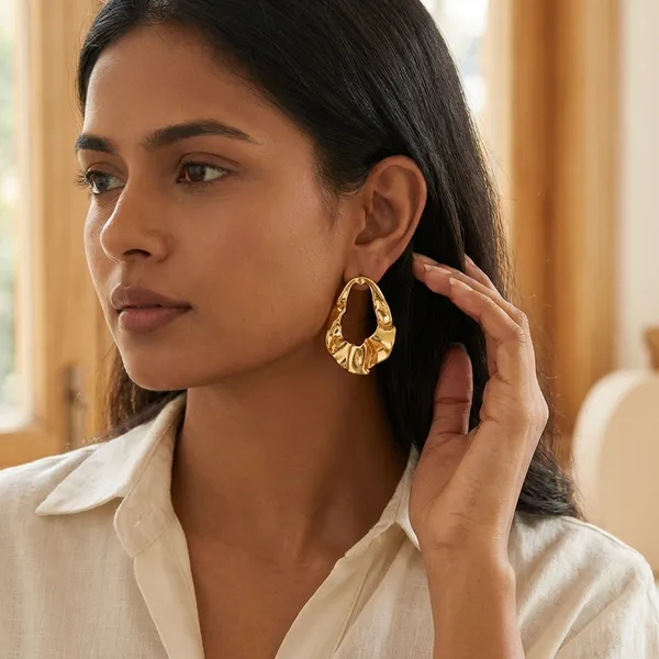 Organic_Sculpted_Gold_Stud_Earrings_Default_Title
