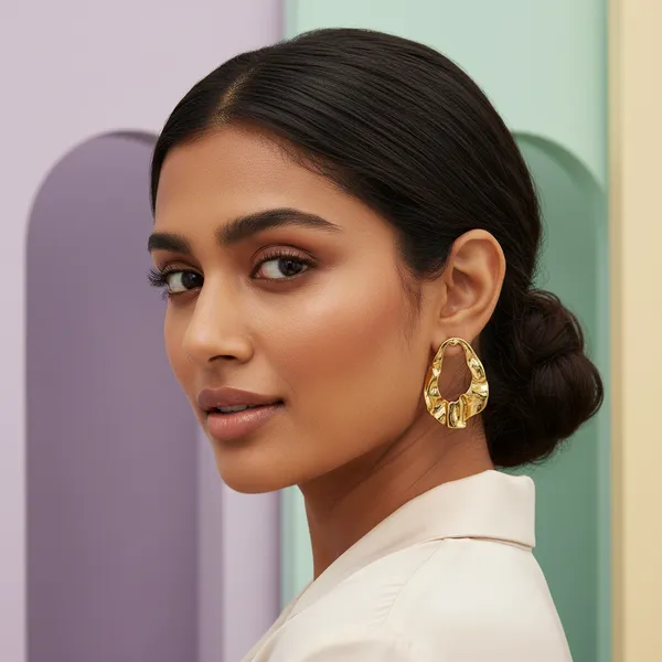 Organic_Sculpted_Gold_Stud_Earrings_Default_Title