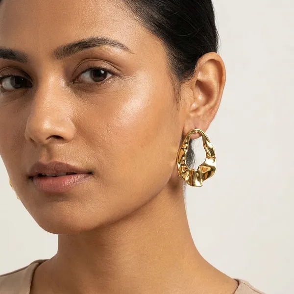 Organic_Sculpted_Gold_Stud_Earrings_Default_Title
