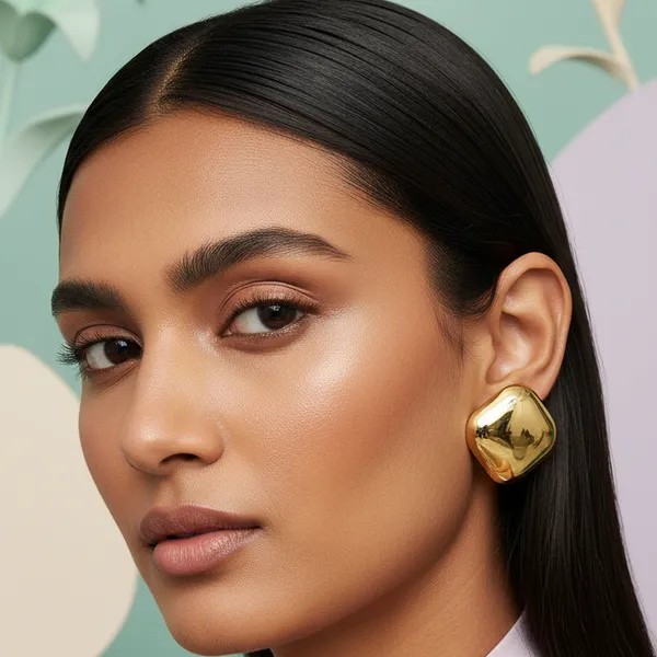 Luxe_Cushion_Gold_Stud_Earrings_Default_Title