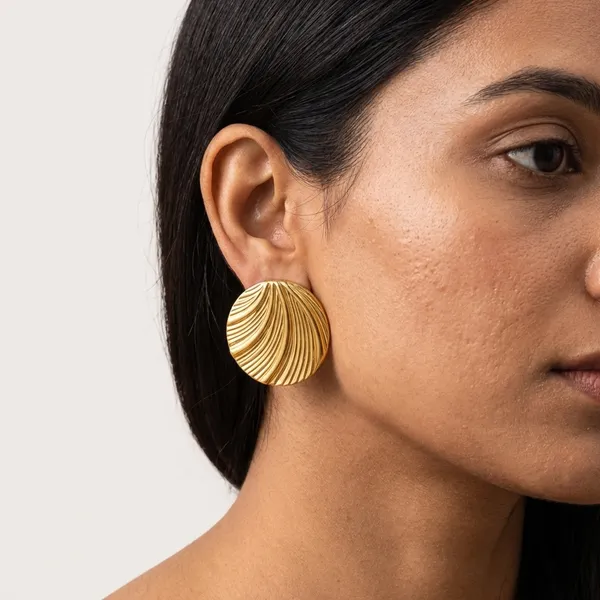 Waveluxe_Textured_Round_Stud_Earrings_Default_Title