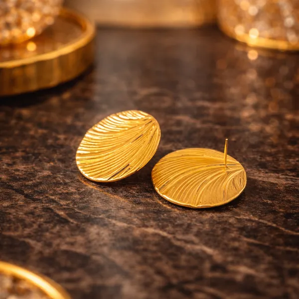 Waveluxe_Textured_Round_Stud_Earrings_Default_Title