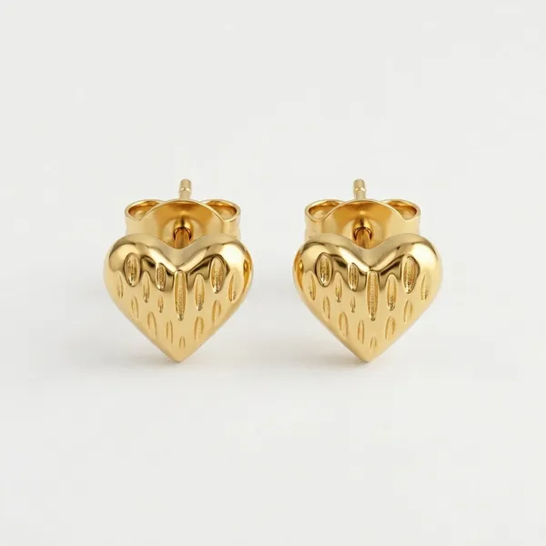 Pleated_Heart_Korean_Stud_Earrings_Default_Title
