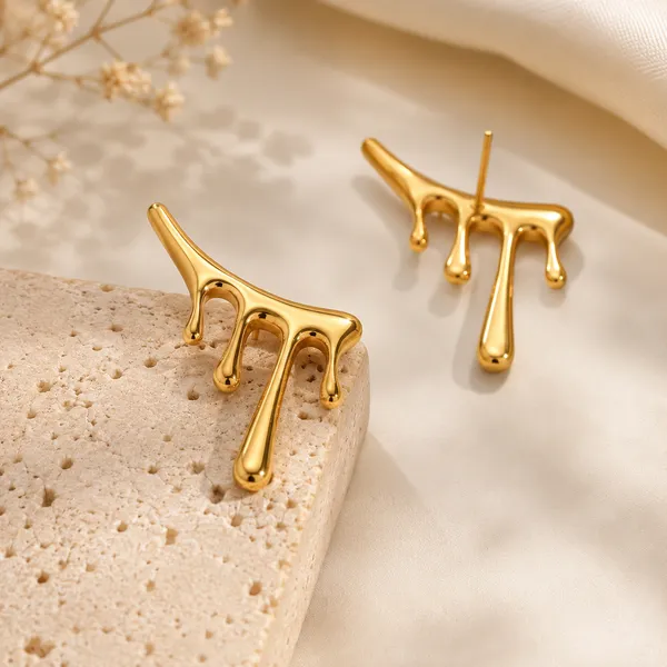 Molten_Drip_Gold_Ear_Cuff_Stud_Earrings_Default_Title