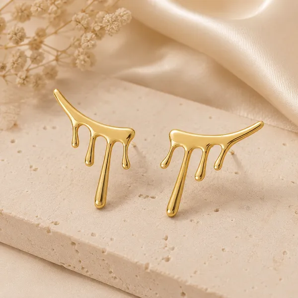 Molten_Drip_Gold_Ear_Cuff_Stud_Earrings_Default_Title