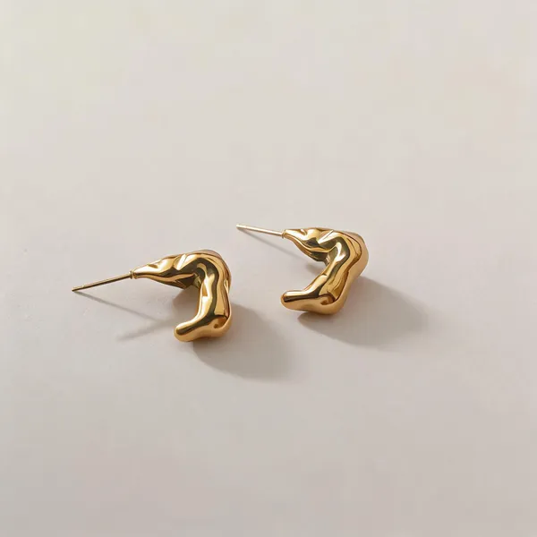 Melted_Shape_Gold_Earrings