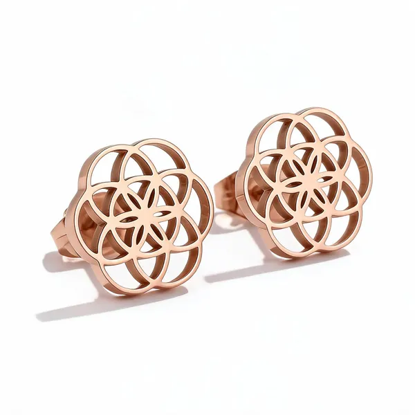 Roselattice_Mandala_Stud_Earrings_-_Rose_Gold