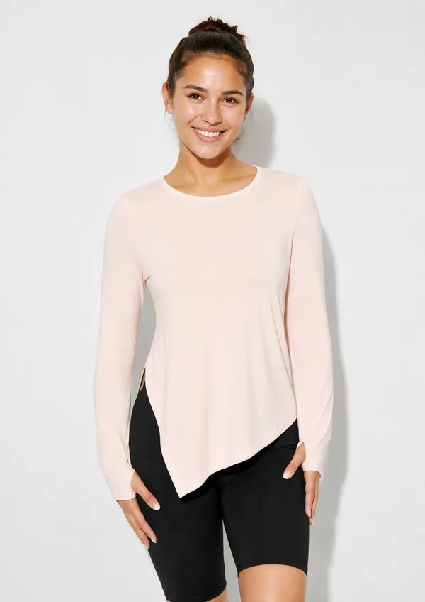 Pink_Long_Sleeve_Curved_Hem_Sports_Top_for_Women