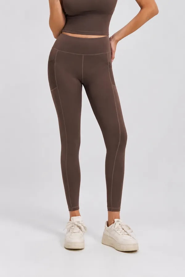 Brown_High_Waist_Full_Length_gym_pant__for_Women