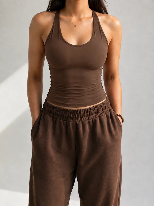 Brown_Fitted_Sleeveless_Tank_Top_for_Women
