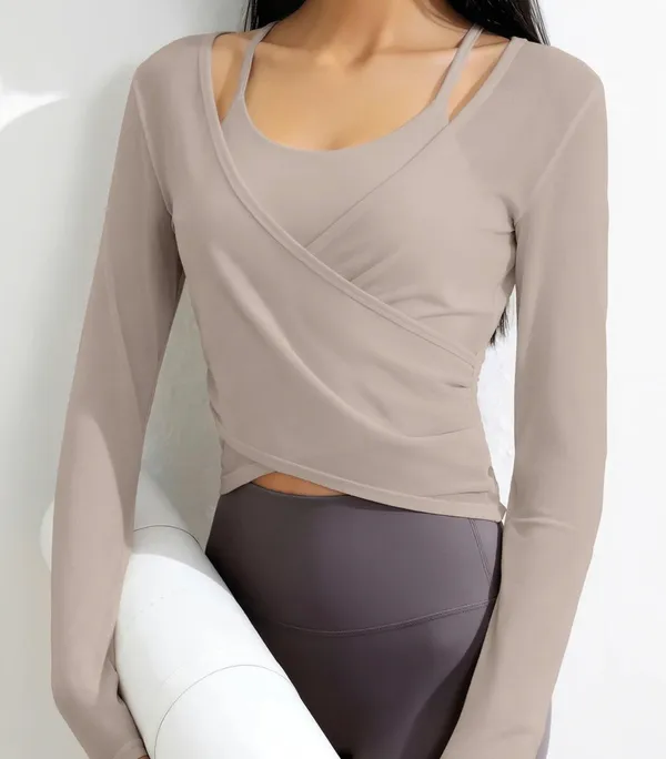 Beige_Long_Sleeve_Wrap_Top_for_Women