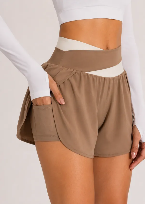 Taupe_Relaxed_Fit_Athletic_Shorts_for_Women