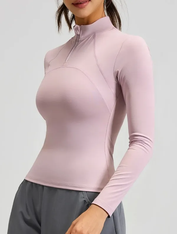 Pink_Fitted_Long_Sleeve_Sports_Top_for_Women