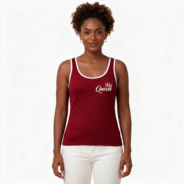 Red_Rib_Fitted_Sleeveless_Tank_Top_For_Women