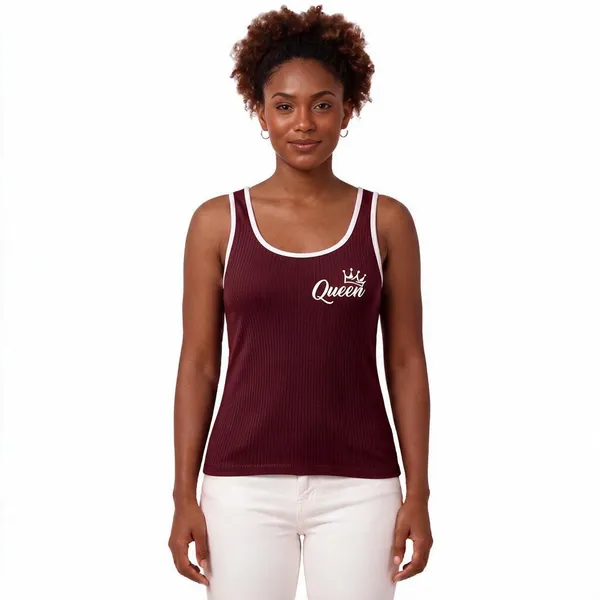 Maroon_Rib_Fitted_Sleeveless_Tank_Top_For_Women