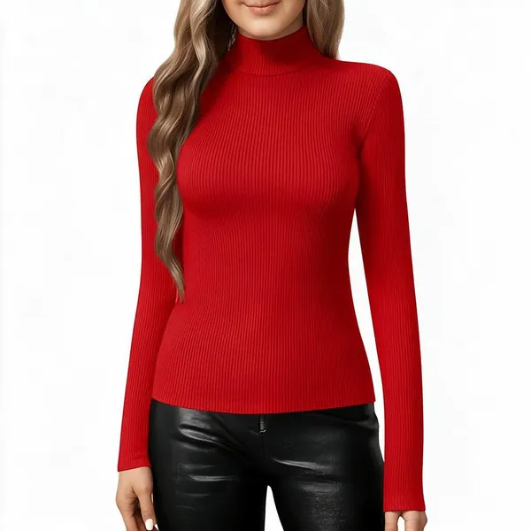 Red_Rib_Fitted_Full_Sleeve_Turtleneck_Top_For_Women