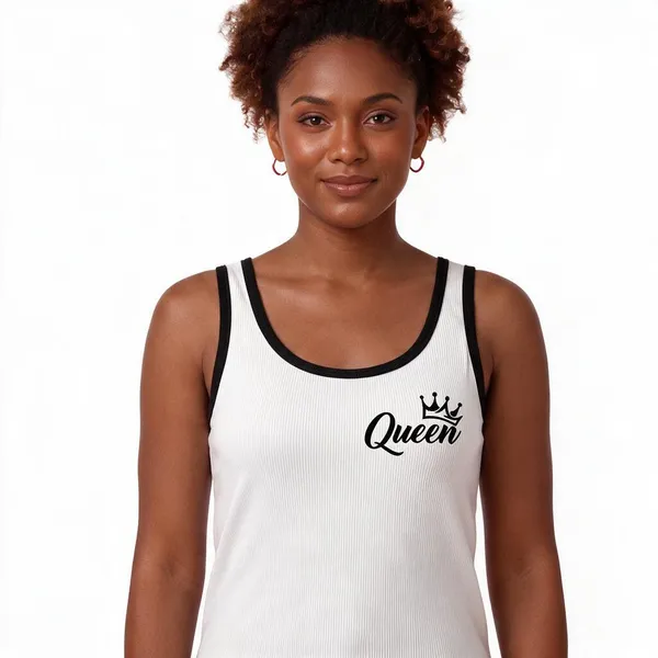 White_Rib_Fitted_Sleeveless_Tank_Top_For_Women