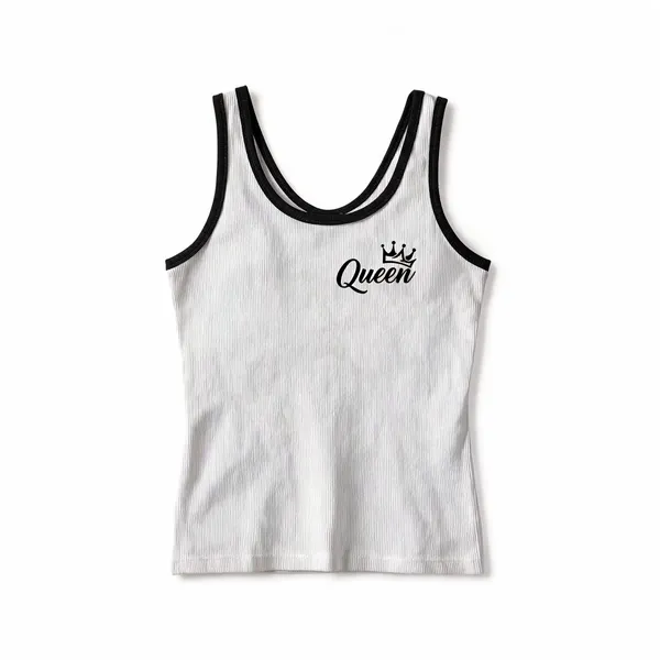 White_Rib_Fitted_Sleeveless_Tank_Top_For_Women