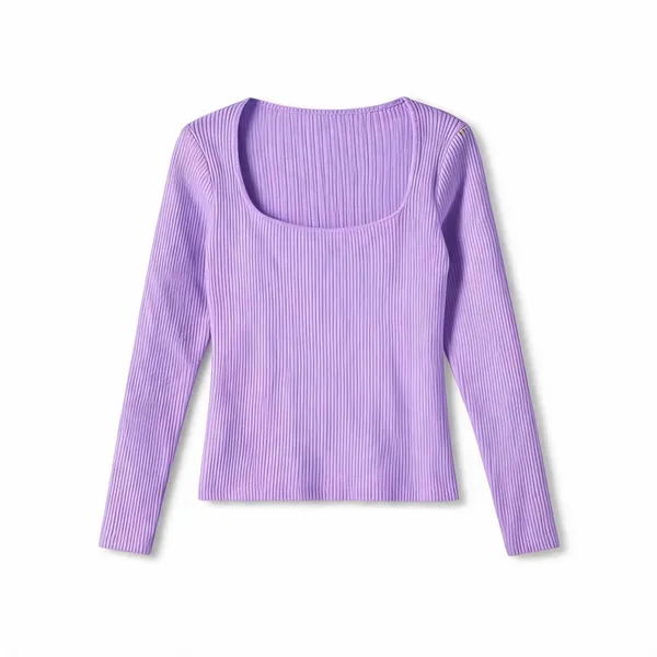 Lavender_Rib_Fitted_Square_Neck_Top_For_Women