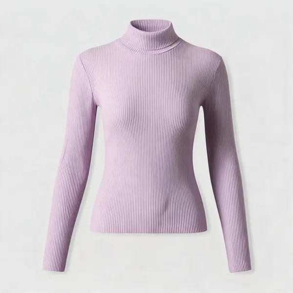 Lavender_Rib_Slim_Fit_High_Neck_Top_For_Women