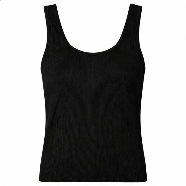 Black_Rib_Sleeveless_Tank_Top_For_Women