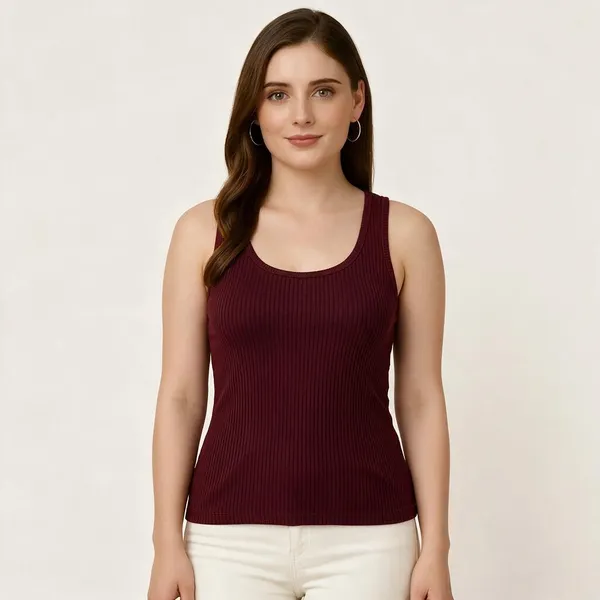 Maroon_Rib_Sleeveless_Tank_Top_For_Women