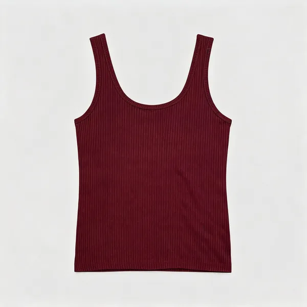 Maroon_Rib_Sleeveless_Tank_Top_For_Women
