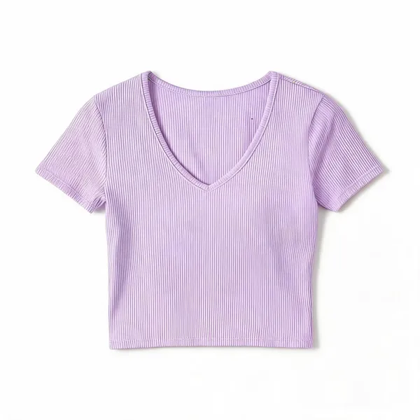 Lavender_Rib_V-Neck_Crop_Top_For_Women