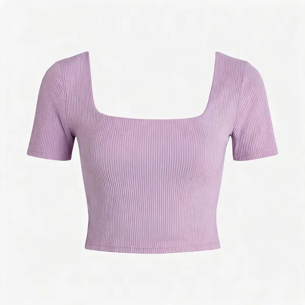 Lavender_Rib_Half_Sleeve_Square_Neck_Crop_Top_For_Women