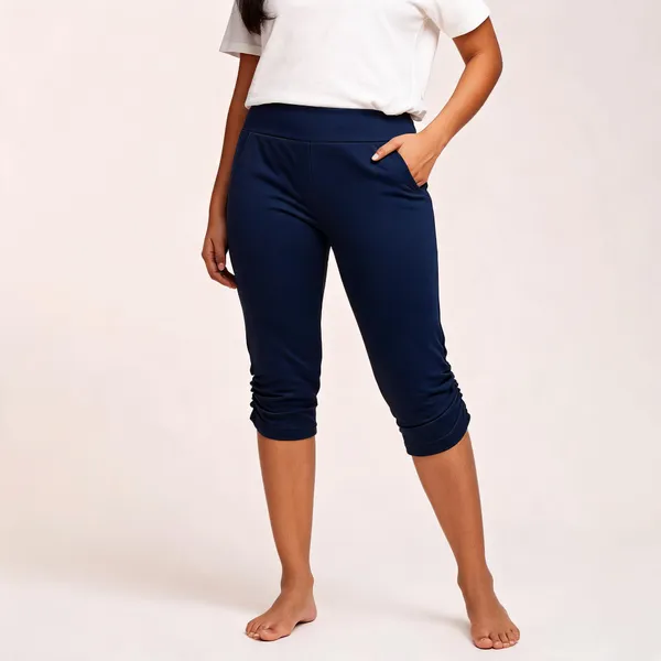 Navy_Cotton_Lycra_Fitted_Capri_Leggings_For_Women