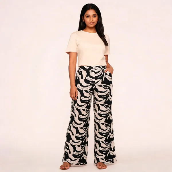 Black_Viscose_Rayon_Printed_Wide_Leg_Pants_For_Women