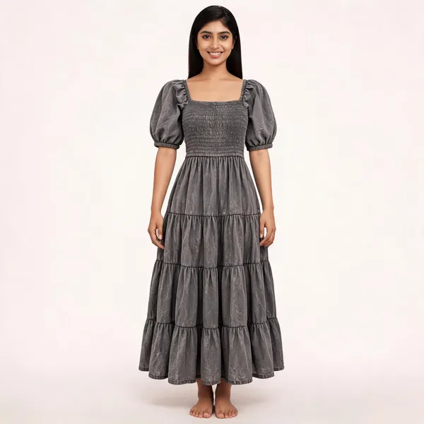 Grey_Cotton_Smocked_Tiered_Maxi_Dress_For_Women