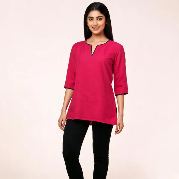 Pink_Cotton_Silk_Straight_Kurta_For_Women