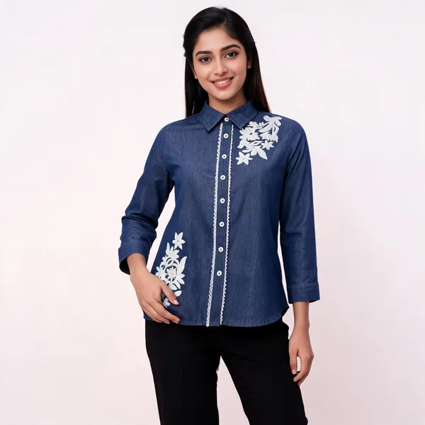 Blue_Denim_Regular_Fit_Embroidered_Shirt_For_Women