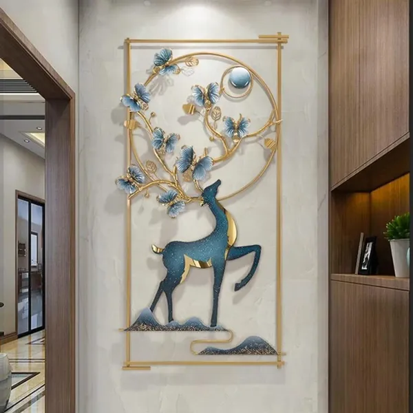 Metal_Nature-Inspired_Deer_Wall_Decor