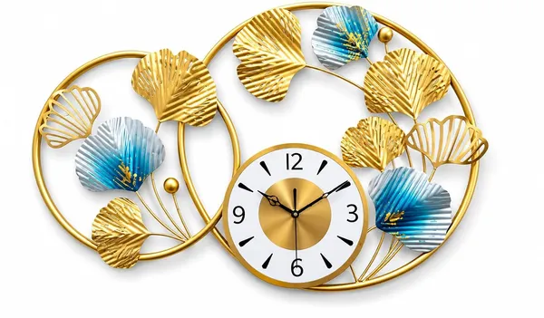 Metal_Decorative_Leaf_Wall_Clock