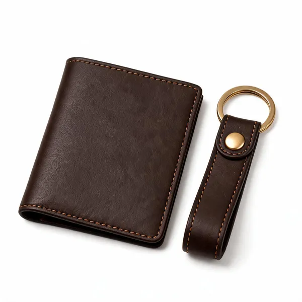 Brown_Faux_Leather_Wallet_And_Keychain_Set_For_Men_Pack_Of_2